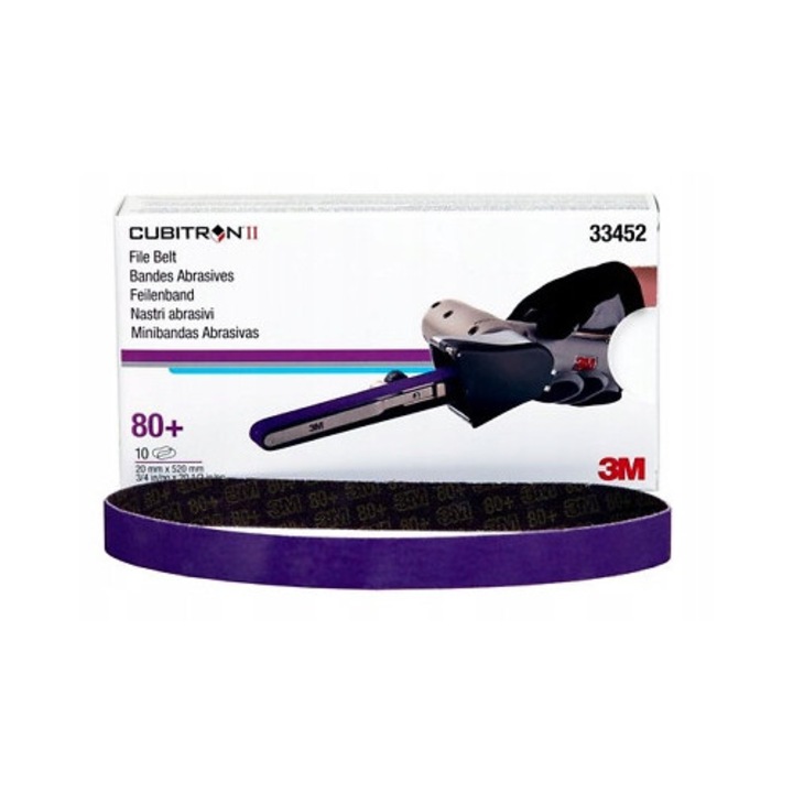 Banda abraziva 3M Cubitron II 33440, 10 x 330 mm, granulatie P80, mov, 10 buc