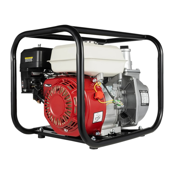 Pompa de apa/pompa de irigatii 4.8 kW, ridicare 28 m, corp din aluminiu, pornire manuala, Rosu, rezervor 3.6 L
