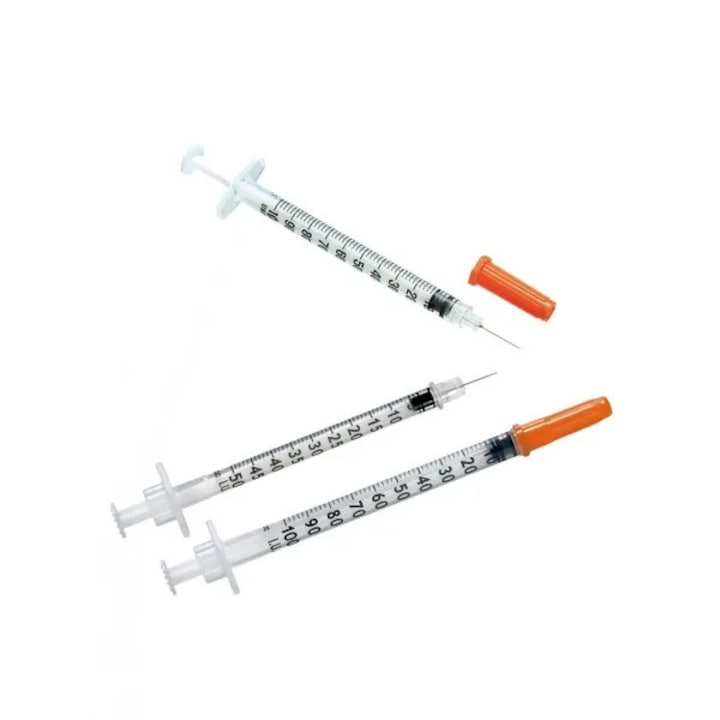 Seringa insulina 1 ml / 100 u.i cu ac fix G29 (0, 33x13mm), EUROMED