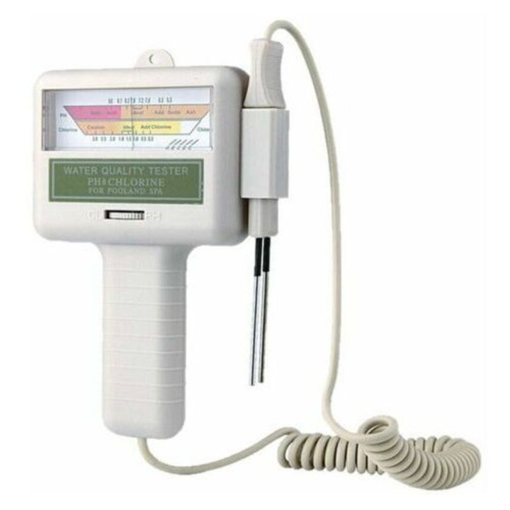 Tester de calitate a apei pentru piscine – analizor de pH si clor rezidual – Interval de masurare 1, 2-1, 7 ppm – Rezolutie 0, 01