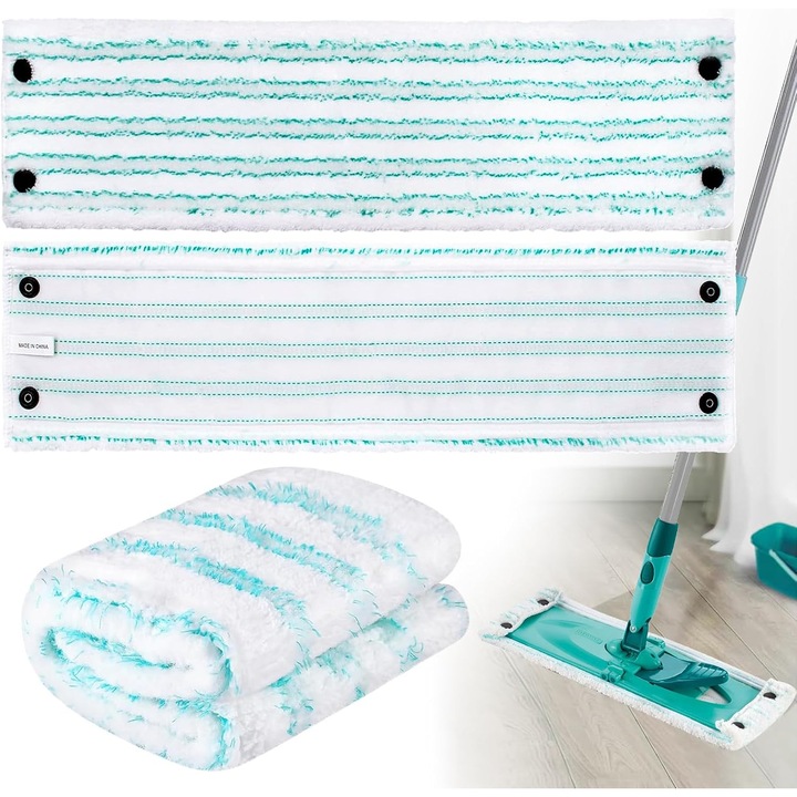 3 db felmosófej csere szett Leifheit Clean Twist XL Micro Duo felmosóhoz, mikroszálas, mosógépben mosható, minden padlótípushoz alkalmas
