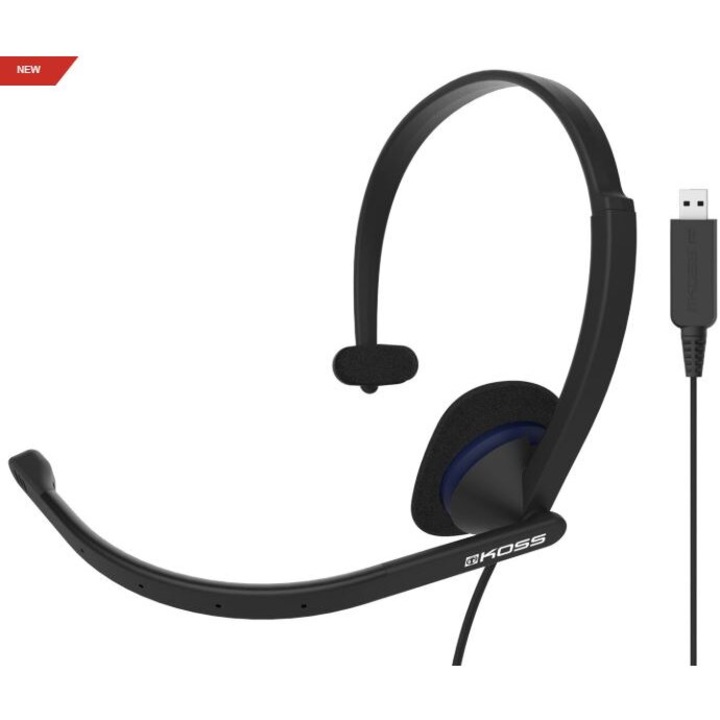 Set cu casca Koss CS195 USB Headsets, Mono, USB, Microfon cu anulare zgomot