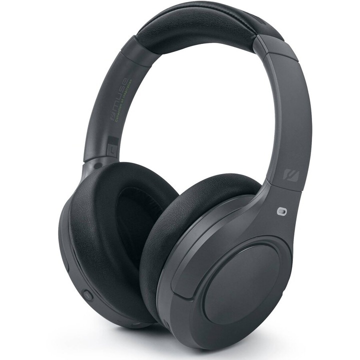 Casti MUSE M-295 ANC, Wireless, ANC, Bluetooth 5.3, Autonomie 60h, Microfon detasabil