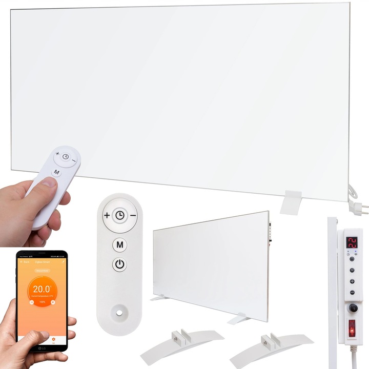 Panou radiant electric ZLARO IR 900W WiFi alb 70x120cm slim