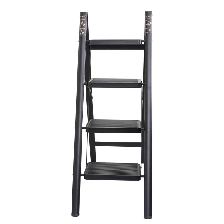 Scara pliabila metal, 4 trepte, capacitate 150kg, inaltime 106.5cm