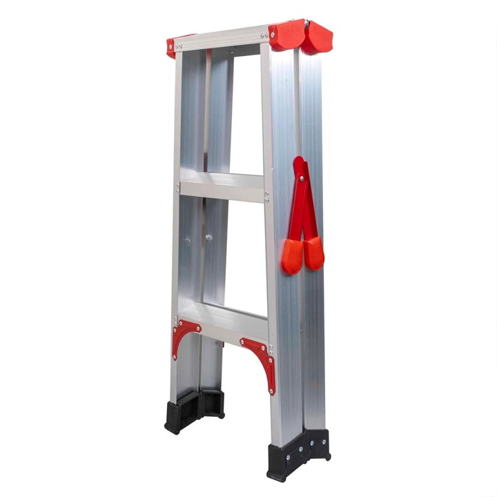 Scara dubla din aluminiu, pliabila, 2x3 trepte, capacitate 150kg
