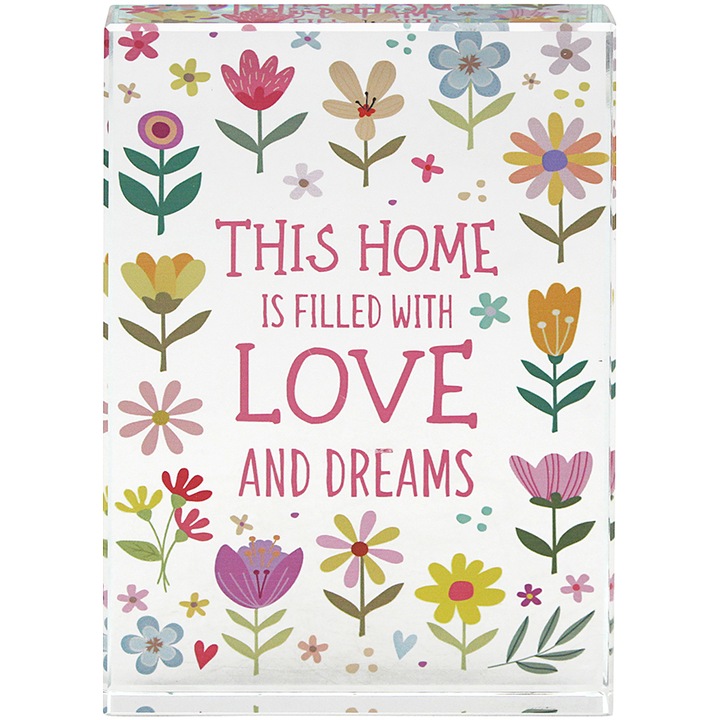 Obiect decorativ - Sticla - Home, Multicolor, 16 cm