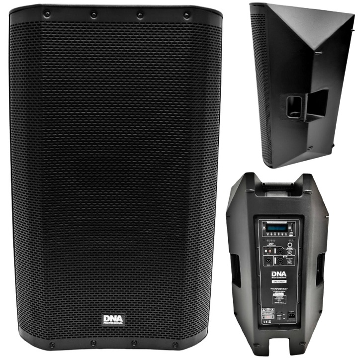 Coloana activa DNA SPX15 DSP, 15" 350W RMS (700W peak), procesor DSP, Bluetooth, USB/SD, MP3, intrari XLR/Jack, Negru