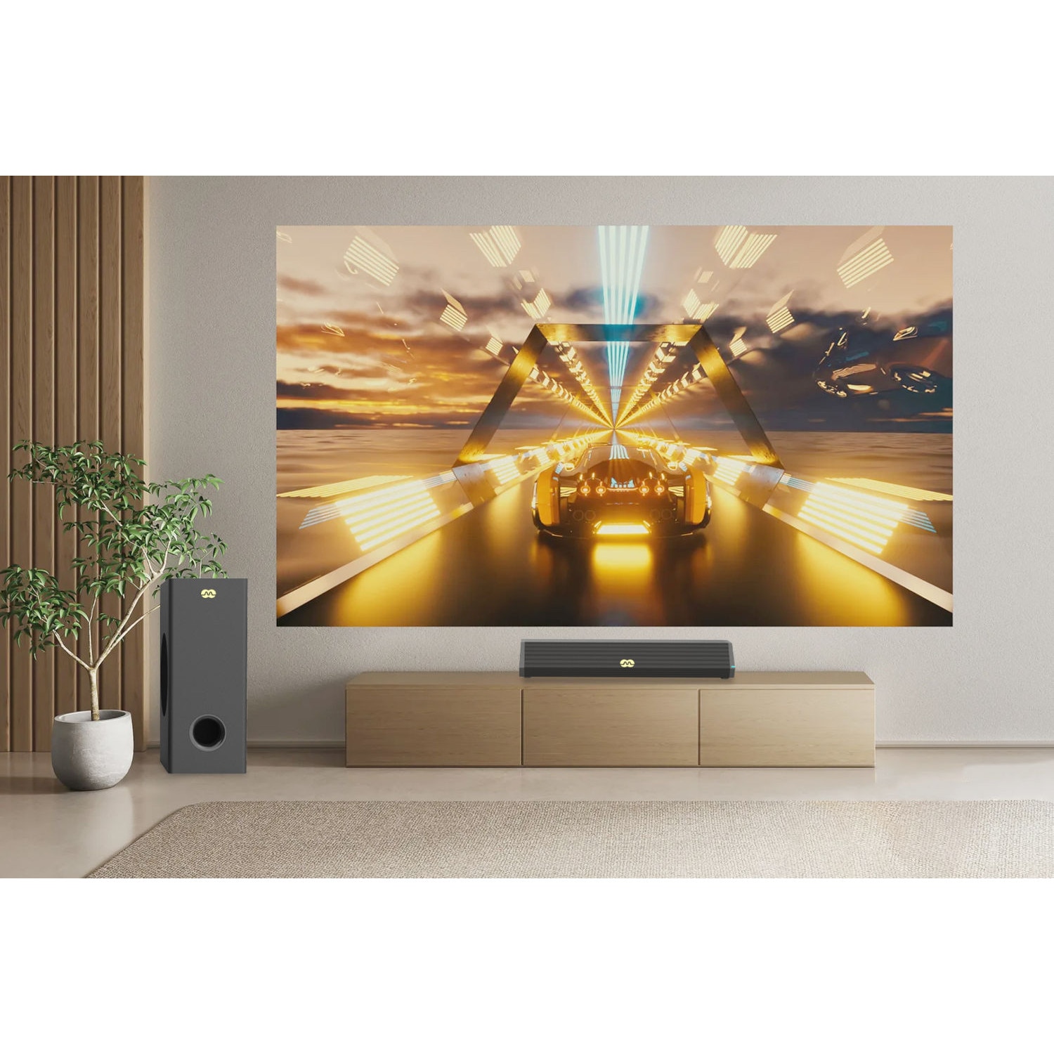 Soundbar Mozos GS-BAR 2.1, Bluetooth, negru, 42x10.9x7.2cm