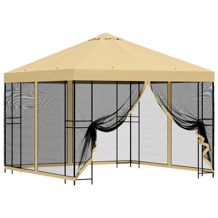 Foisor de gradina cu pereti laterali 3 x 3 m Bej