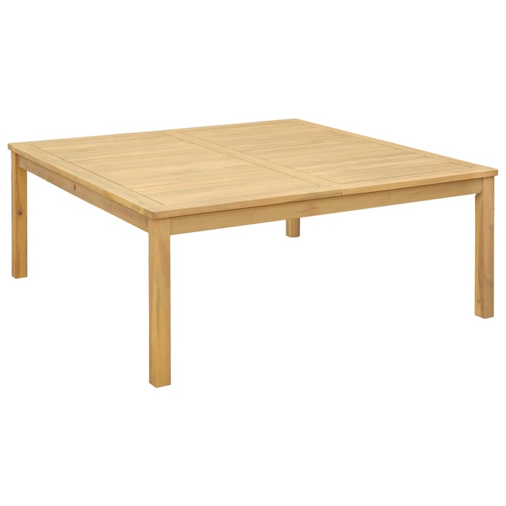 vidaXL Dohányzóasztal Világos akác 110 x 110 x 45 cm Tömör Akácfa 42026781