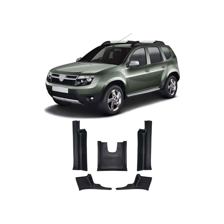 Set protectie praguri interior auto si tunel median compatibil Dacia Duster I 2010-2017