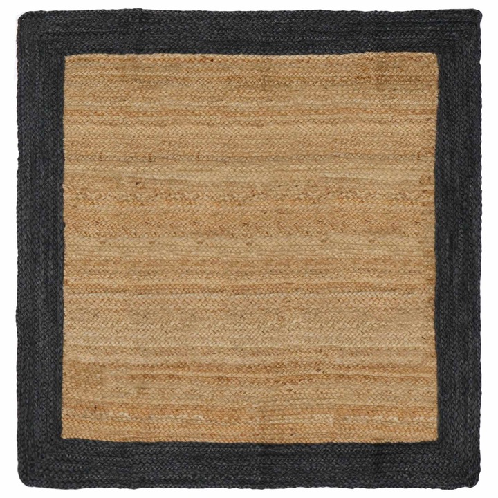 Covoare de zona vidaXL, Gri inchis 120 x 120 cm Iuta
