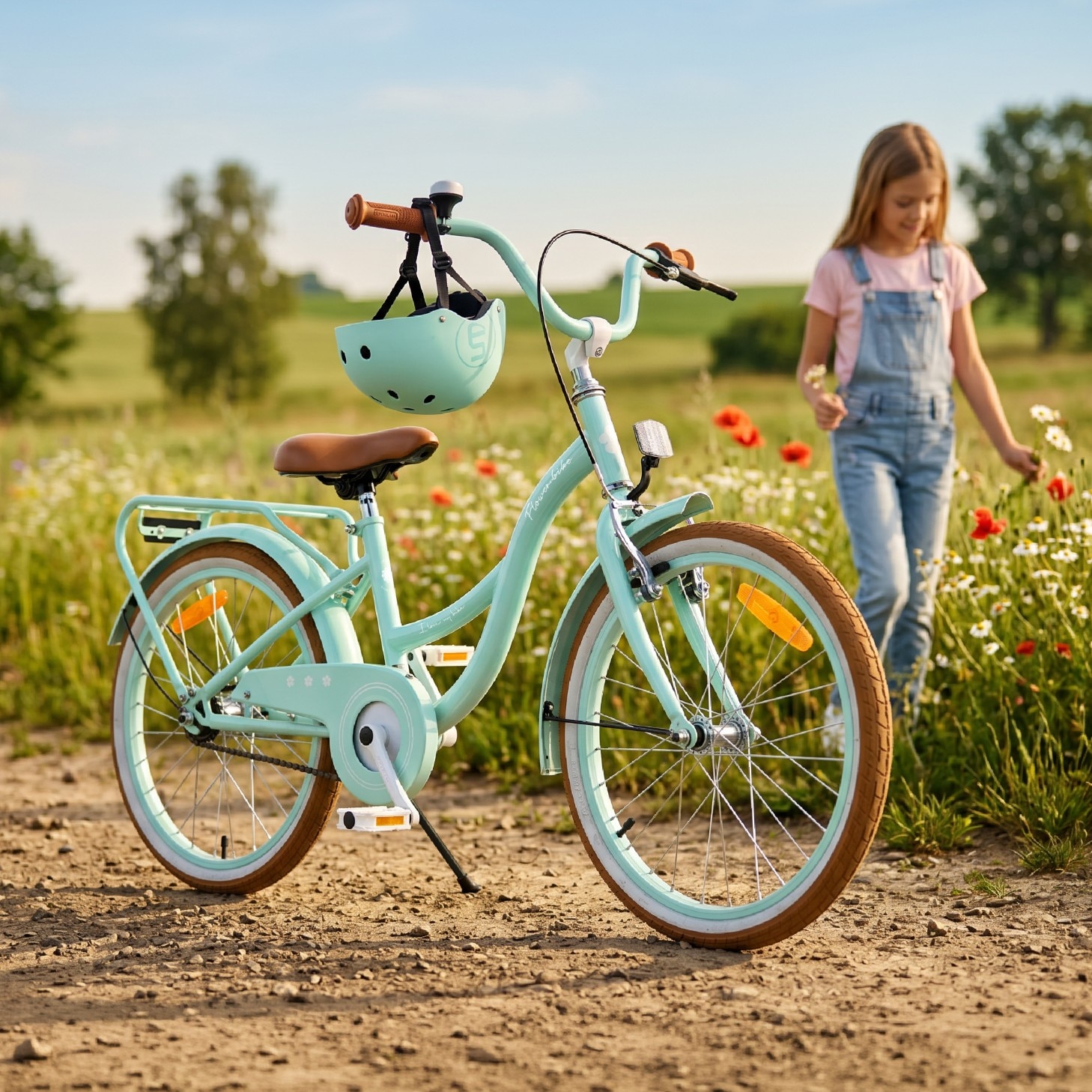 Bicicleta Pentru Copii Sun Baby, Retro Flower Bike, 20 Inch