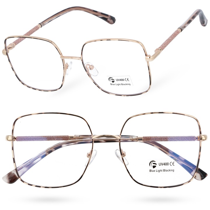 Ochelari dama pentru calculator fara dioptrii large luxe leopard