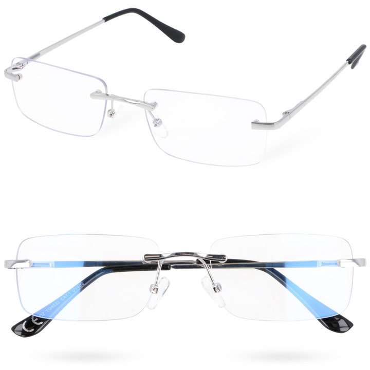 Ochelari dama pentru calculator fara dioptrii blue clear vision argintiu