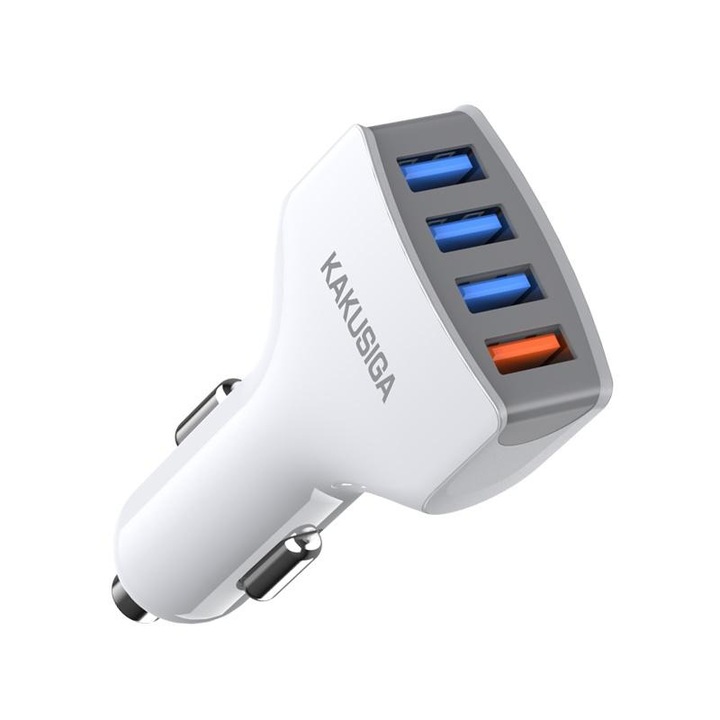 Incarcator auto Kaku KSC-484, 20W, 4xUSB-A, QC 3.0, Alb