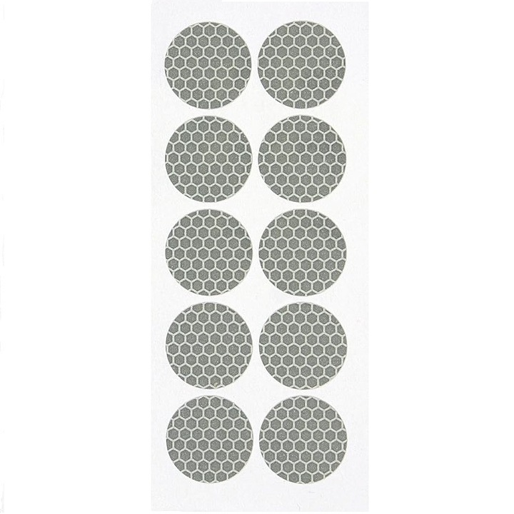 10 db fényvisszaverő felni matrica készlet, öntapadós, fokozott láthatóság, 27mm, Fehér