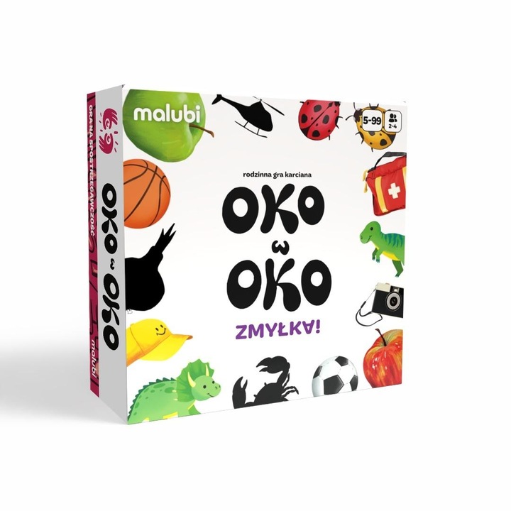 Malubi Oko w Oko Zmylka kártyajáték, figyelem és megfigyelés fejlesztésére, családi játék, 2-4 játékos, többszínű, 1 szett