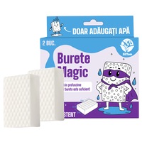 SilTom Burete abraziv magic, univeersal, pentru vase, perete, gresie, faianta, etc, fabricat din spuma melaminica cu o structura micro-abraziva 2 buc