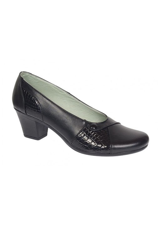 Pantofi dama casual din piele naturala 200850, Negru