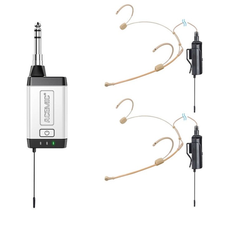 ACEMIC Q2/H1 vezeték nélküli mikrofon, 48 kHz digitális átvitel, fém ház, Bézs, 1 db