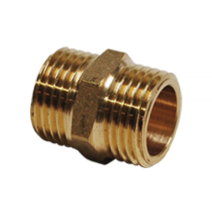 Niplu Idmar 2AIMN050.2036, din alama, 2" (DN50), pentru instalatii apa calda si rece si incalzire centrala, presiune max. 10 bar, temperatura max. 100°C, Alama, 1 buc