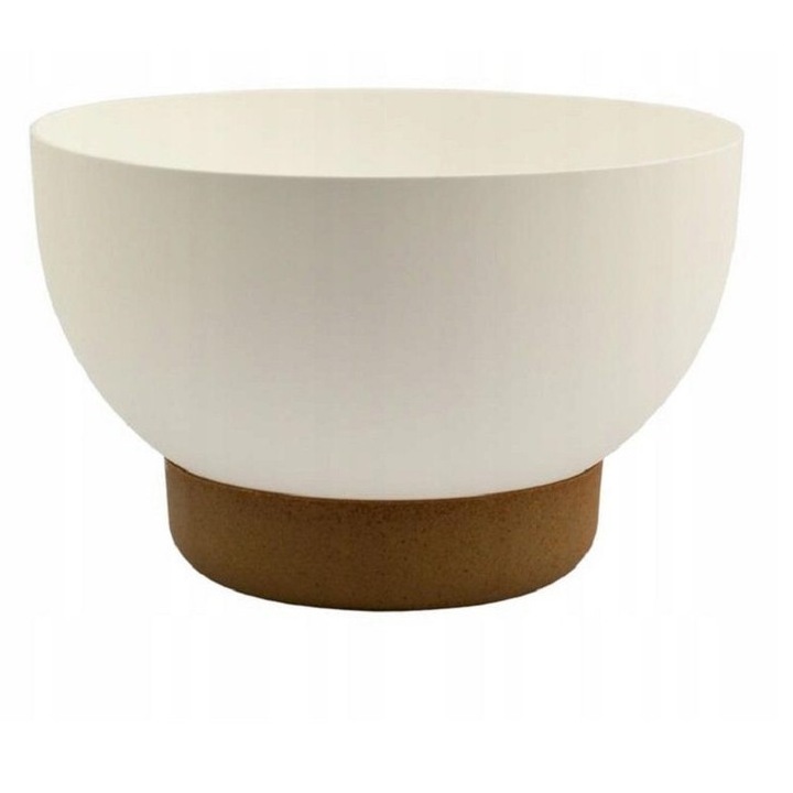 Bol Form-Plastic Satina Eco 40, din plastic, cu suport, diametru 39 cm, inaltime 29 cm, capacitate 19,2 l, alb