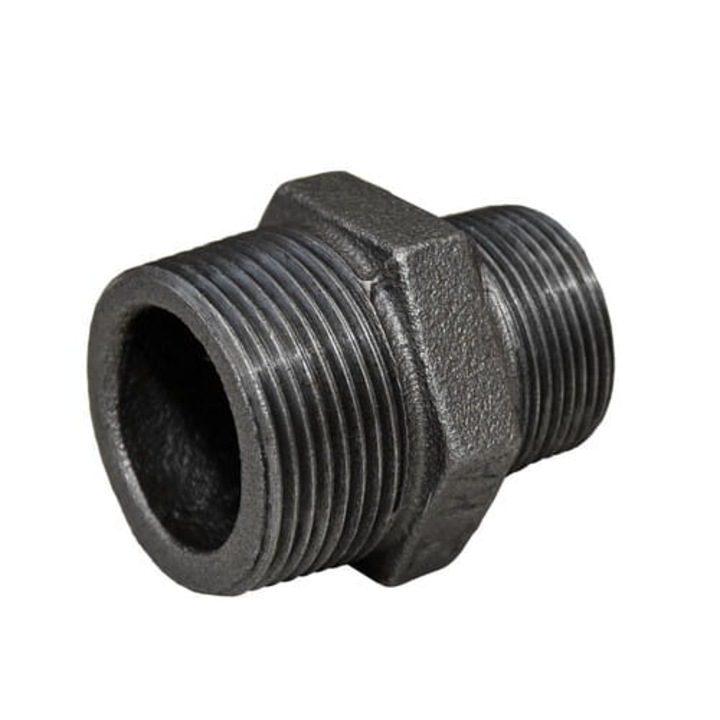Niplu reductiv Idmar 1 1/4x1 inch negru 32x25mm