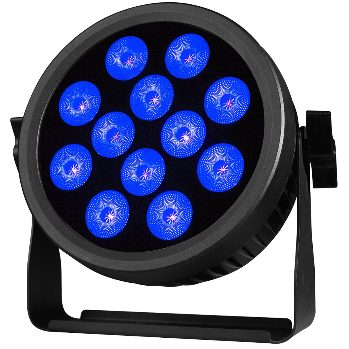Penta Led Sensor Reflector par Light4Me Cree Alu Penta Par 12, 12x15W RGBWA SMD LED ...