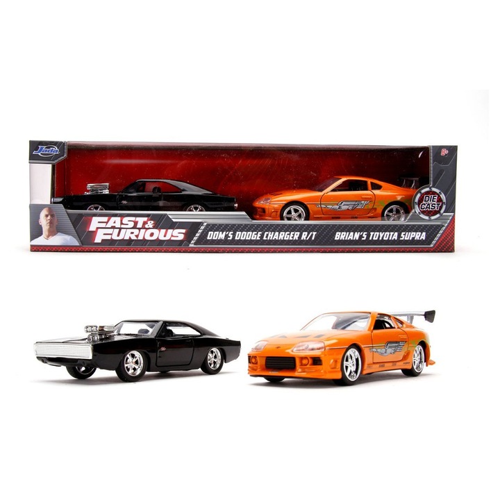 Jada Fast AND Furious SET 2 Masinute Metalice Doms Dodge Charger RT SI Brians Toyota Supra Scara 1 LA 32