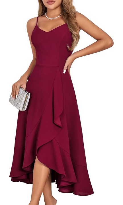 Rochie dama cu paiete, culoare burgundiu, marimea S