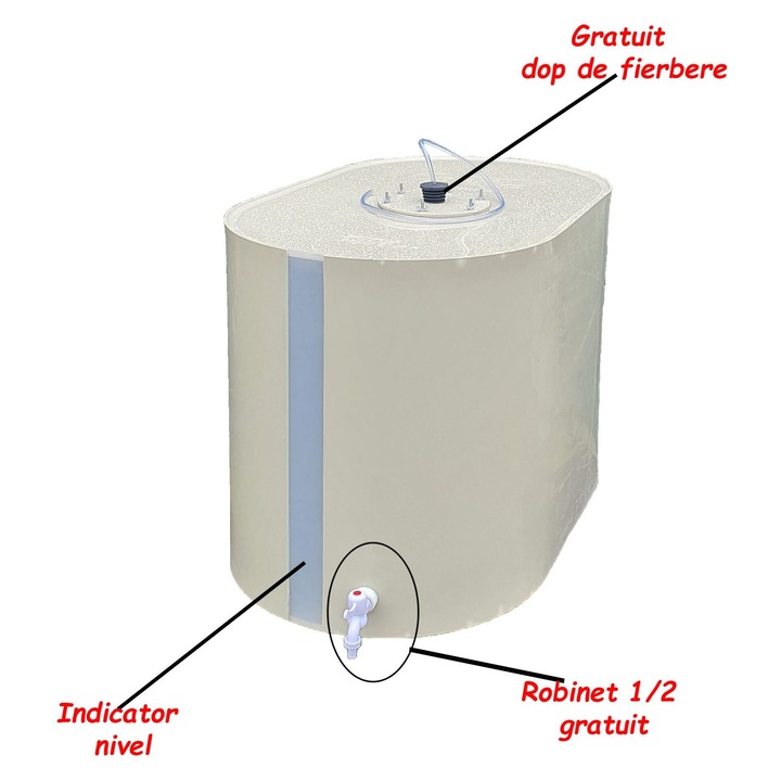 Butoi vin polipropilena 500 Litri - Custom Tanks - GRATUIT robinet, fierbator