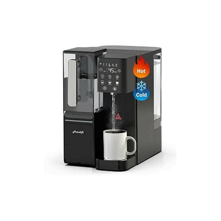 Frizzlife WB99-H – Sistem de osmoza inversa de blat pentru apa potabila, dispenser de apa calda instant, filtru de apa RO alcalin, elemente certificate NSF/ANSI 58, raport apa pura/apa reziduala 3, 5:1, fara instalare