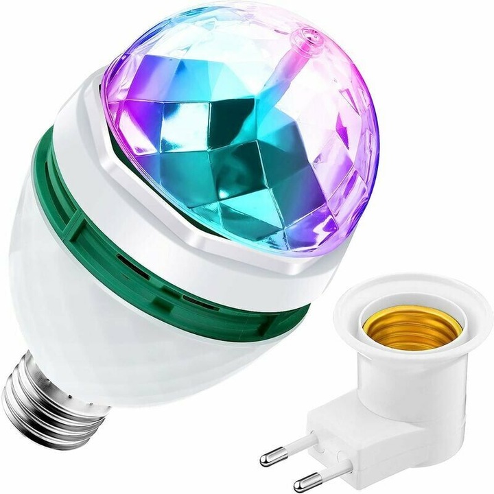 Сценична светлина Tigrezy, въртяща се LED стробоскопна светлина, диско парти светлина, многоцветна амбиентна светлина в 7 цвята за Коледа, рожден ден, сватба, клубен салон