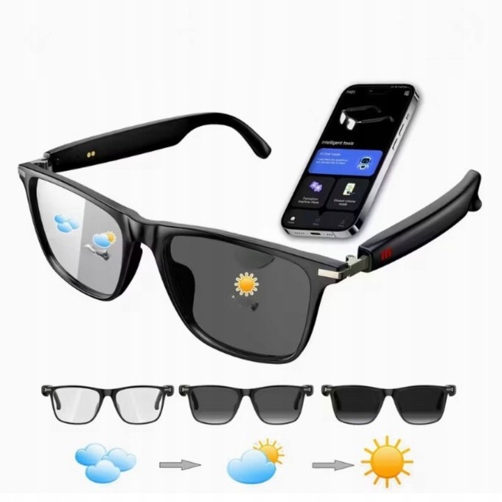 Смарт очила, превод на 160 езика, Bluetooth, аудио, фотохромни, унисекс