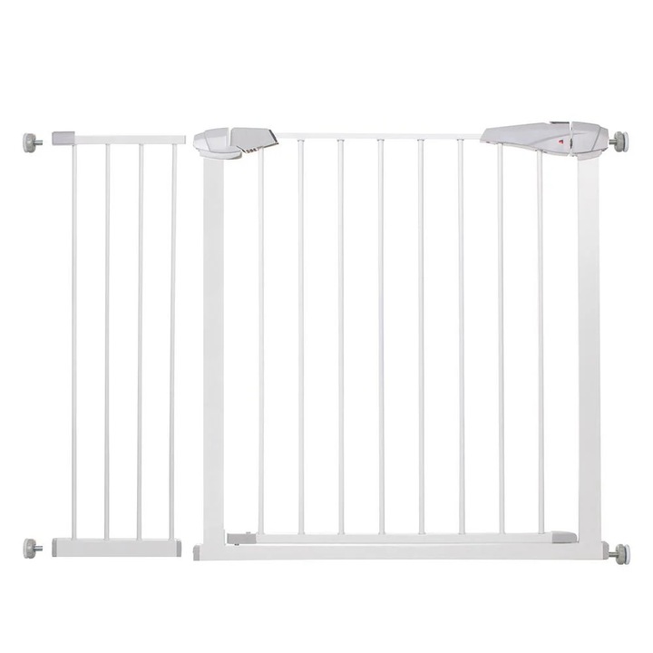 Safety Gate biztonsági kapu lépcsőkhöz, állítható 104-113 cm, acél, fehér