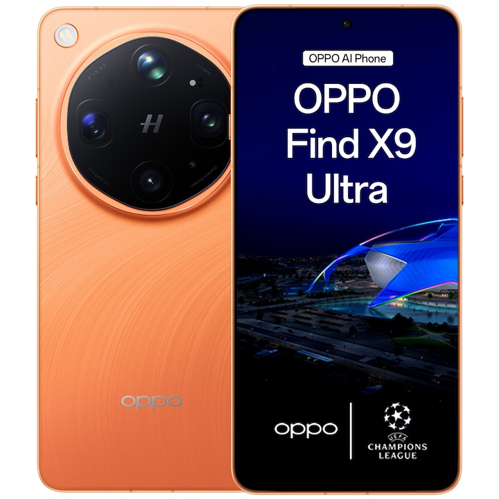 Telefon mobil OPPO Find X9 Ultra, Dual SIM, 12GB RAM, 512GB, 5G, Canyon Orange