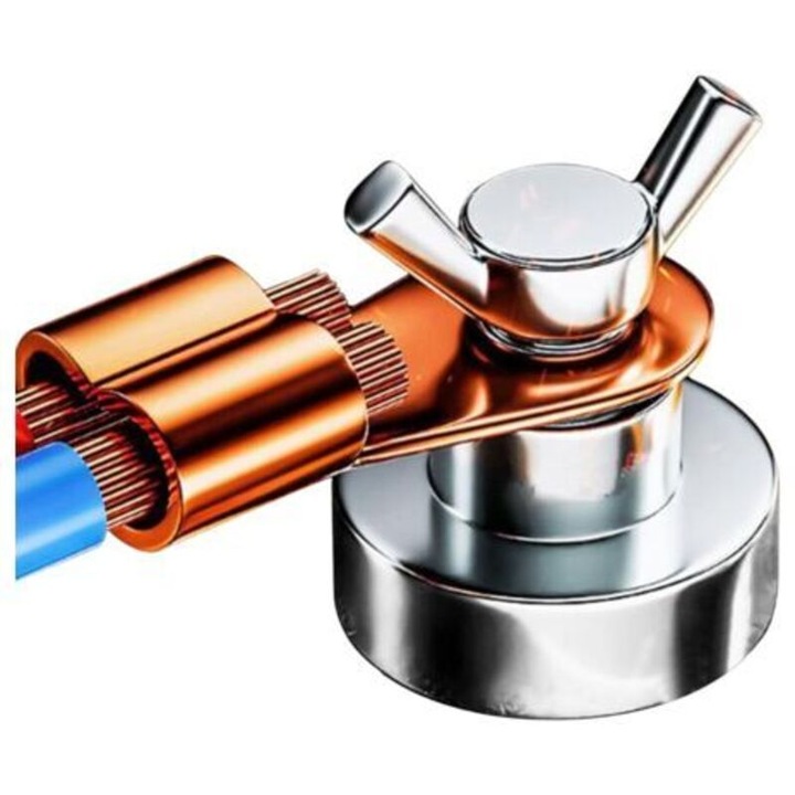 Magnet de sudura / clema de impamantare ajustabil, din alama magnetizata, 500A capacitate de impamantare, compact 143g, argintiu, 1 buc