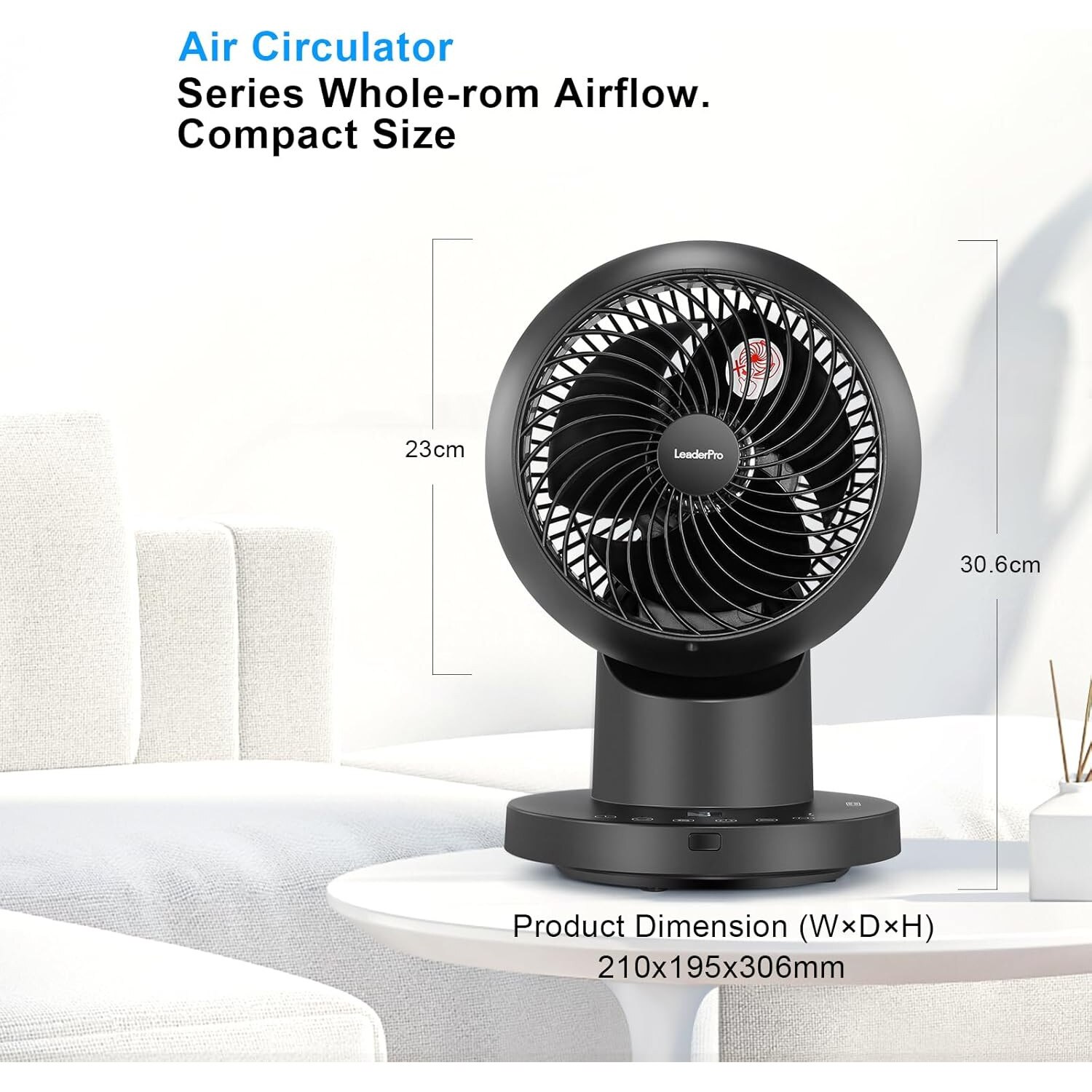 Leader Pro Fan Ventilator de masa LeaderPro cu telecomanda, 32 W, silentios, cu 4 ...