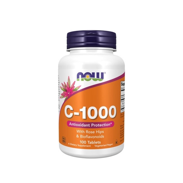 Supliment alimentar, Now Foods, Vitamina C-1000 mg cu rose Hips, 100 Tablete