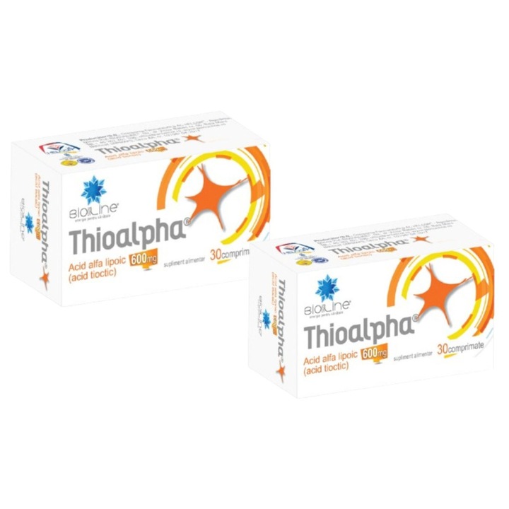Pachet Thioalpha 600 mg, supliment alimentar, 30 x 30 comprimate, BioSunLine
