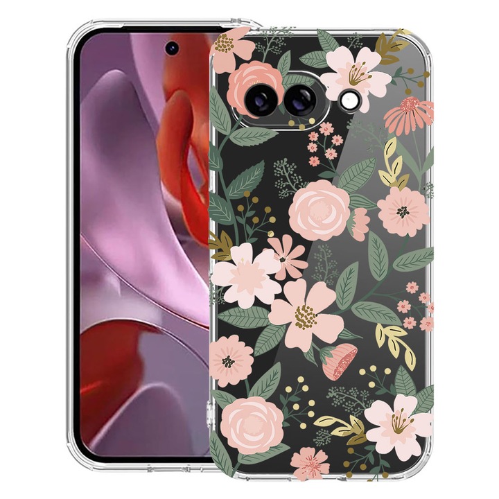 BestCase® Ütésálló tok Google Pixel 9 / Pixel 9 Pro készülékkel kompatibilis, Virágos - Lótusz minta, 1828621 AS 2068