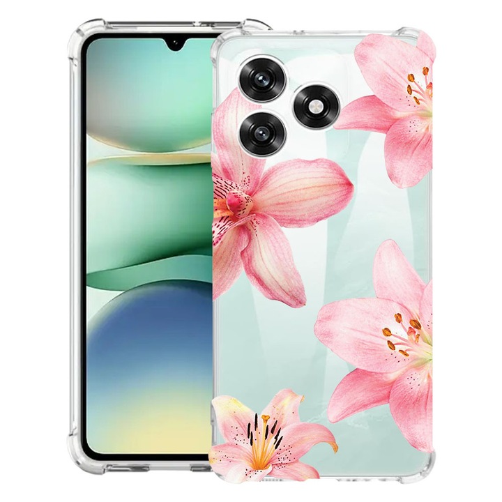 BestCase® Husa Anti Shock Compatibila cu Honor X5c Plus / X5c, Floral - Floral - Elegant Pink Lotus, 3119625 AS 2070
