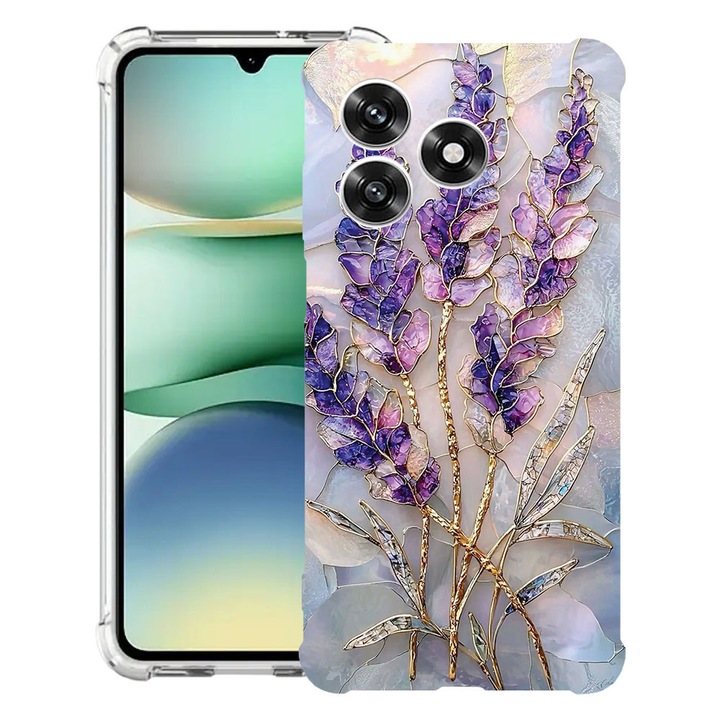 Intelli® Husa Anti Shock Compatibila cu Honor 600 Lite, Floral - Golden Hydrangea, Protectie Camera, Rezistenta la uzura, 3145732 AS 2080