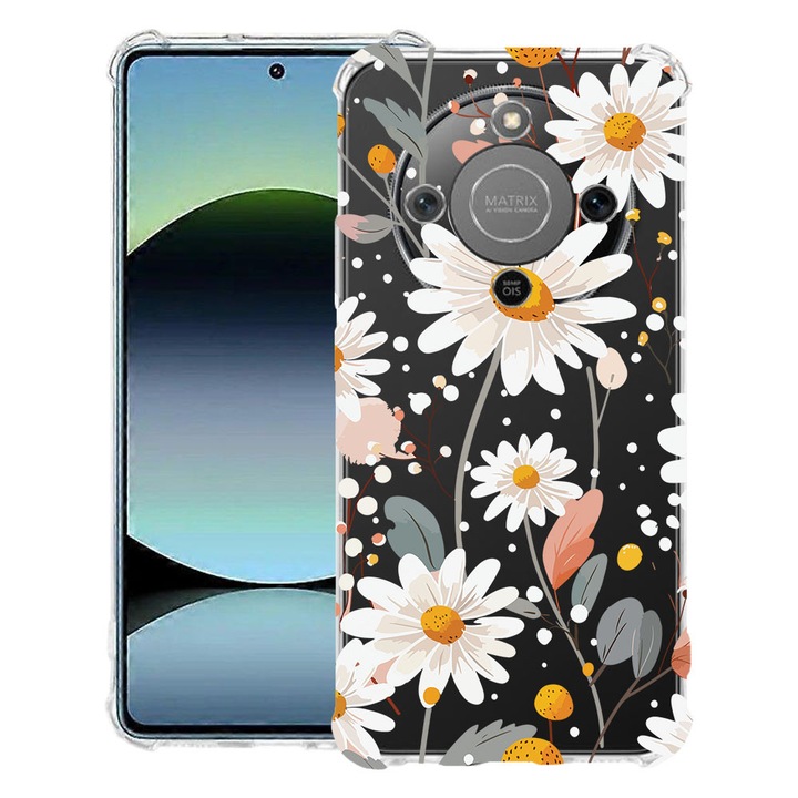 BestCase® Ütésálló tok Honor Magic8 Lite készülékkel kompatibilis, Virágos - Százszorszép, 3128364 AS 2028
