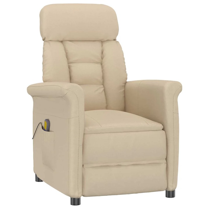 Масажен стол vidaXL, Крем 96.5 x 70.5 x 95 см Микрофибър