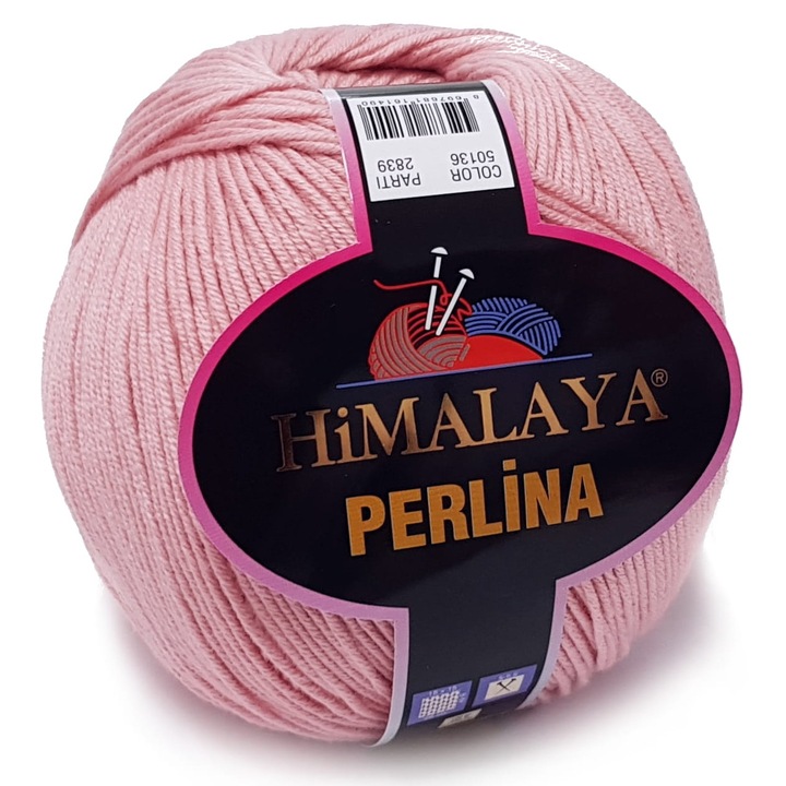 Himalaya Perlina kötőfonal/fonál, 50% pamut, 50% akril, 290 m/100 g, púderrózsaszín (136), 100 g