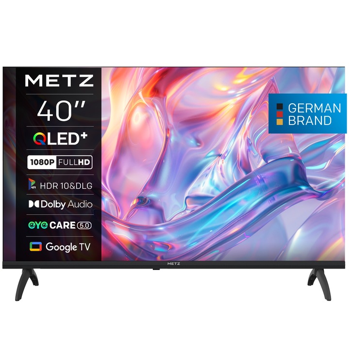 Телевизор METZ QLED 40MQH7000Y, 40" (100 см), Smart Google TV, Full HD, Клас E (Модел 2026)