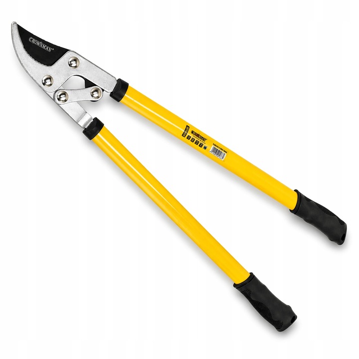 Foarfeca pentru crengi CROWNMAN 710 mm, Capacitate taiere 25 mm, Lama din otel carbon calit HRC 53-56, Suprafata anticoroziva, Manere din aluminiu cu priza TPR confortabila, Foarfeca de gradina cu doua maini, Ideala pentru pomi, arbusti si gard viu